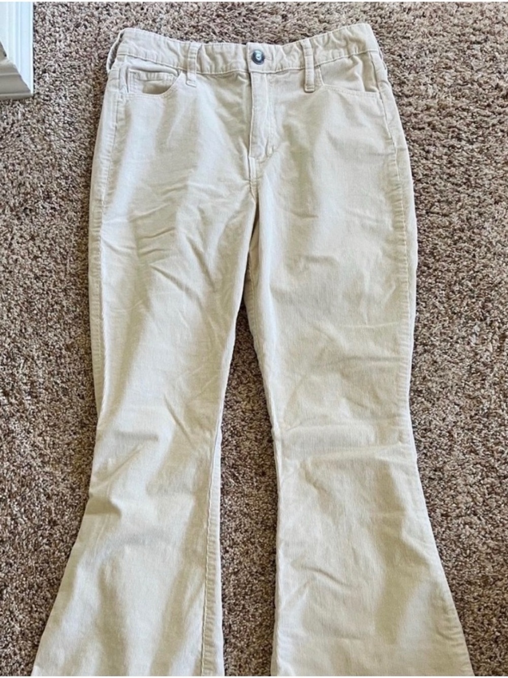 Hollister Women’s Cream Corduroy Flare Jeans